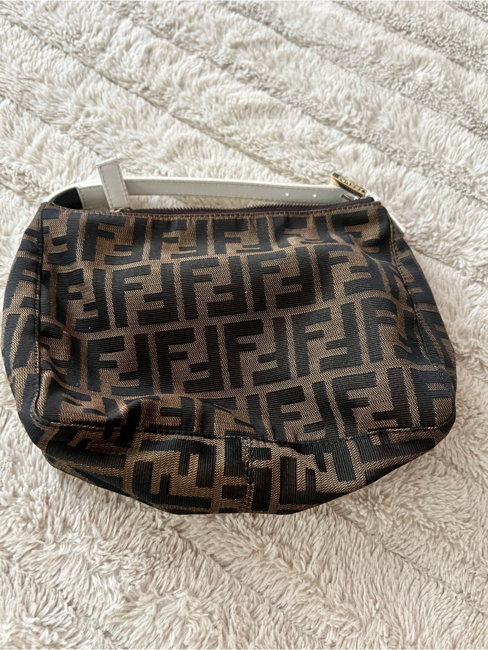 Fendi Brown and Black FF Logo Mini Baguette Shoulder Bag - Picture 7 of 7